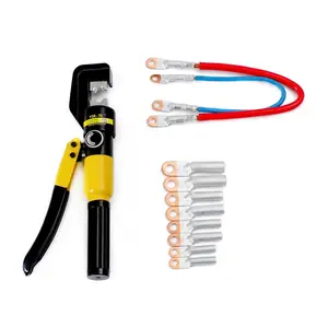 Hand Operated Hydraulic Crimping Tools Manual Crimpers Range 12 AWG-2/0 For Cable Lugs Wire Terminal Lug With 9 pairs Of Dies