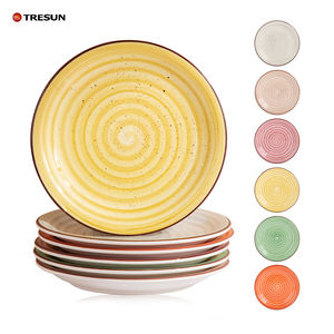 <span class=keywords><strong>Horno</strong></span> de microondas y lavavajillas seguro moderno rústico pintura a mano cocina que sirve 10,5 pulgadas grandes platos de cerámica juego de 6 - Product Image 1