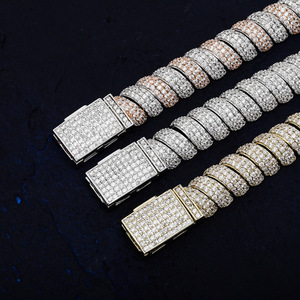 Light Luxury Fashion <b>Cross</b>-Border for Bestseller Full Zirconia Copper Pipe-Shaped <b>Chain</b> Necklace - Product Image 3