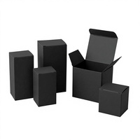 Boîte rigide en carton noir mat personnalisable pour cosmétiques et huiles essentielles, impression UV, logo, design quadricolore