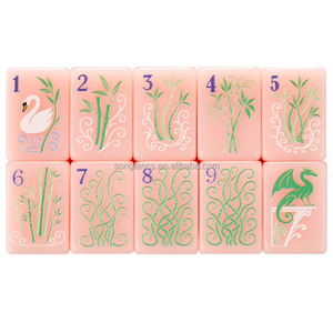 Jeu de Mahjong pliable et écologique en acrylique rose - Oh My Mahjong - Pour 4 joueurs - Divertissement de jeu de casino - Product Image 5