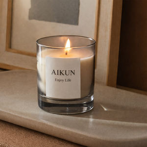 Juego de Velas Aromáticas Orgánicas AIKUN en Frascos de Vidrio Rectos, Frascos de Vidrio para Decoración del Hogar y la Oficina - Product Image 1