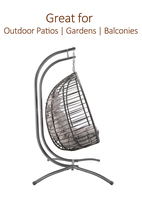 Fauteuil suspendu de jardin en rotin à deux places, personnalisable en gros, pour patio, balcon, mobilier de jardin, nouveau design, fauteuil œuf