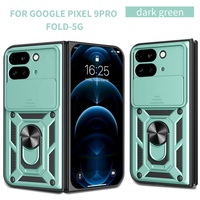 Pour Google Pixel 9 Pro Fold 5G étui antichoc lentille de protection de qualité militaire protéger anneau béquille support de montage de voiture coque de téléphone
