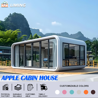 Cabane Apple préfabriquée moderne sur roues, entièrement équipée, mini-maison mobile, bureau pod, maisonnette portable pour glamping en plein air