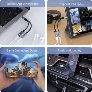OEM PD 60W Port de charge rapide Type <span class=keywords><strong>C</strong></span> vers Aux Dongle <span class=keywords><strong>C</strong></span>âble USB <span class=keywords><strong>C</strong></span> <span class=keywords><strong>Adaptateur</strong></span> de prise casque Chargeur 2 en 1 USB <span class=keywords><strong>C</strong></span> vers <span class=keywords><strong>adaptateur</strong></span> audio 3.5mm - Product Image 6