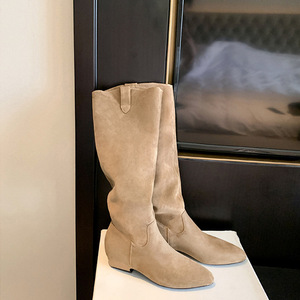 Botas de invierno para mujer, botas largas de cuero original, botas casuales para dama, botas planas para mujer - Product Image 1