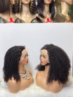 Perruque en cheveux humains Jerry Curly 18 pouces JC 13X4 avec dentelle frontale pour tresses micro twist