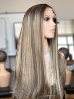 Perruque Sheitel SHY en cheveux humains naturels, design discret, bonnet médical, cheveux lisses et soyeux pour fournisseur de salons