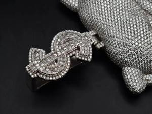 Colgante de Plata de Ley 925 con Diamante Moissanita, Joyería de Moda Hip Hop Personalizada, Accesorio de Lujo - Product Image 1
