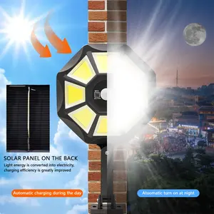 Luci solari sensore di movimento per esterni lampada piscina di sicurezza bianco cortile giardino impermeabile telecomando alimentato a luce di inondazione recinzione - Product Image 3