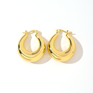 Boucles d'oreilles créoles épaisses en acier inoxydable pour femmes, bijoux de mode les <span class=keywords><strong>moins</strong></span> chers - Product Image 1