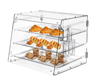 خزانة عرض خبز من اﻷكريليك-رف تخزين طعام متعدد الطبقات على طراز التجميع-رف شفاف للكعك والحلوى مقاوم للأتربة - Product Image 2