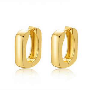 Pendientes de Aro Geométricos en Oro de 18K, Aleación de Zinc, Forma de U, Joyería de Moda para Mujer para Fiestas - Product Image 5