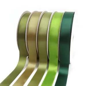 Mafolen Factory High Quality 1inch Single Face Colorful Decorative Shiny 25mm Polyester Satin Ribbon