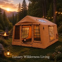 Tente gonflable de luxe pour l'extérieur, fabriquée en Chine, imperméable, protégée contre les UV, en coton TC, portable