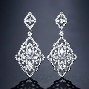 RAKOL EP2366 Exquisite White Gold Plated Cubic Zirconia Drop Earrings