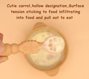 Ensemble de cuillères à mâcher en silicone sans BPA, forme d'animaux de dessin animé, pointe souple, qualité alimentaire, pour tout-petits et enfants, kit d'ustensiles de repas - Product Image 4