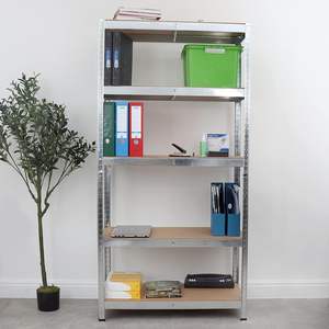 Étagères d'entrepôt à 5 niveaux, étagères de stockage robustes, étagères métalliques pour entrepôt - Product Image 6