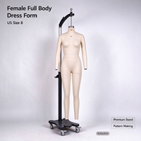 Mannequin de couture femme corps entier taille US avec jambes gauche amovibles, support roulant premium pour drapage et création de patrons