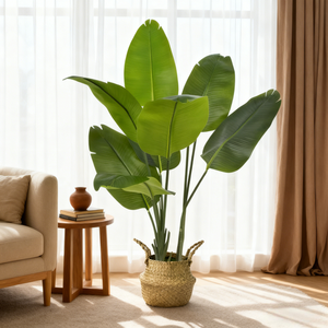Plante artificielle réaliste Oiseau de <span class=keywords><strong>paradis</strong></span> de 1,2 m/1,5 m/1,8 m, grande plante d'intérieur en soie pour salon, bureau, chambre à coucher, décoration de la maison - Product Image 4