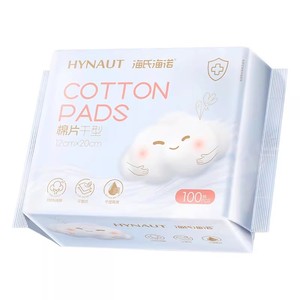 Hynaut Discos de Algodón 12cmx20cm Algodón Puro Uso en Seco Para Rostro y Cuerpo 100 Unidades - Product Image 1