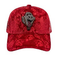 Casquette 5 panneaux tendance Fashion Demon, style sportif vintage urbain, broderie à la main, impression en relief