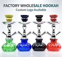 Vente en gros usine : Petit kit de chicha à double tuyau, accessoires pour narguilé, en verre miroir style gourde