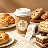 Etiquetas Adhesivas Personalizadas para Panadería, Resistentes al Calor, Transpirables, Impermeables, con Código de Barras, de Vinilo, para Bolsas de Repostería y Pasteles