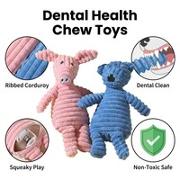 Juguete de Peluche para Mascotas, con Forma de Animal de Dibujos Animados, de Pana Acanalada, para Masticar, Limpieza Dental, con Sonido, Interactivo, para Cachorros, Venta al Por Mayor