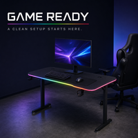 Bureau de jeu AOR, tables de jeu réglables en hauteur, surface en MDF et PVC, structure en métal avec rangement, montage facile, durable, vente en gros d'usine