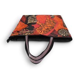 Sacs fourre-tout réutilisables en nylon pour femmes, style indien africain, grand sac à bandoulière avec logo personnalisé - Product Image 4