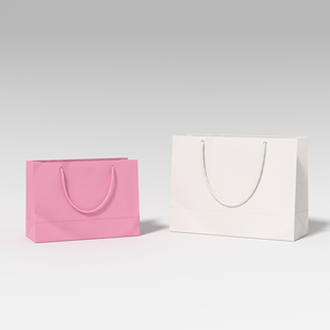 Sac cadeau en papier de luxe avec logo personnalisé imprimé, avec poignée en corde de coton, emballage artisanal recyclable pour vêtements et vêtements unisexes - Product Image 3