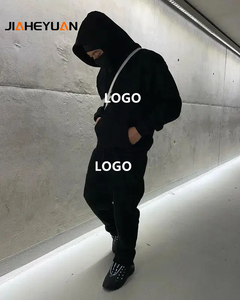 Custom Streetwear 400Gsm Pullover Hoodie Men <strong>Tracksuits</strong> High Quality <strong>100</strong>% Cotton Two Piece Sweatpants And Hoodie Set Men - Product Image 4