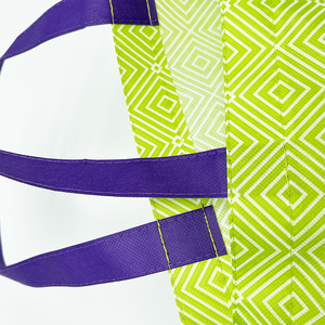 Bolsa de compras de lona de algodón ecológica personalizada impresa con patrón de logotipo y mango de PP diseño no tejido sostenible - Product Image 5