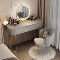 Style nordique moderne lumière LED coiffeuse Simple luxe panneau de bois pour chambre salon salle de bain rouge réseau inspiré Mini