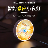 Veilleuse à induction magnétique peinte, design moderne et minimaliste, lumière blanche, rechargeable 5V, pour le sommeil
