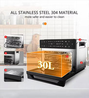 OEM Horno Freidora de Aire de Acero Inoxidable de 30L con Asador y Control Digital Multifunción (Freír al Aire/Rostizar/Hornear/Deshidratar) para Uso Doméstico