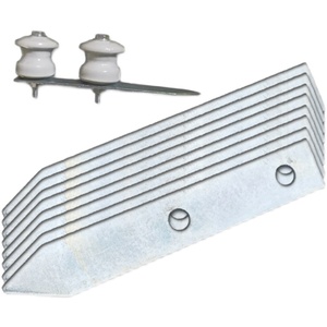 Soporte de pared exterior de hierro galvanizado con punta plana y 2 orificios para aislador de porcelana eléctrico - Product Image 2