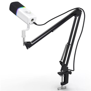 โคมไฟบรรยากาศ RGB การตรวจสอบแบบเรียลไทม์ไมโครโฟนตั้งโต๊ะสำหรับการเล่นเกมพอดแคสต์การถ่ายทอดสดเข้ากันได้กับการ์ดเสียงมิกเซอร์ - Product Image 1