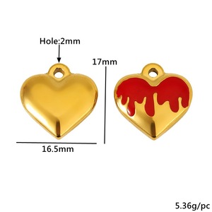 จี้รูปหัวใจสแตนเลส ดีไซน์หยดน้ำ สำหรับทำเครื่องประดับ DIY สร้อยคอ ต่างหู ขายส่ง - Product Image 2