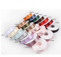Pita Satin Warna Solid 2.5cm 40yard Desain Minimalis Buatan Tangan untuk Dekorasi Kemasan Buket Bunga, Ikat Kado