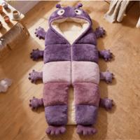 Kantung Tidur Bentuk Ulat Lucu Bahan Plush, Kantung Tidur Perjalanan Luar Ruangan Custom, Minimum Order Rendah