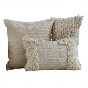 Nordic Style Boho Ethnic Square Pillow Cover Technique Embroidered Tufted With Tassel Vintage Eco-Friendly Custom OEM Wholesale - Product Image 1
