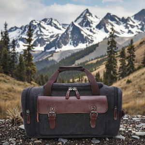 उच्च गुणवत्ता वाले शाकाहारी कैनवास डफ़ल बैग यात्रा के लिए कस्टम लोगो शुद्ध रंग टिकाऊ जिम बैग के साथ बड़ी क्षमता - Product Image 6