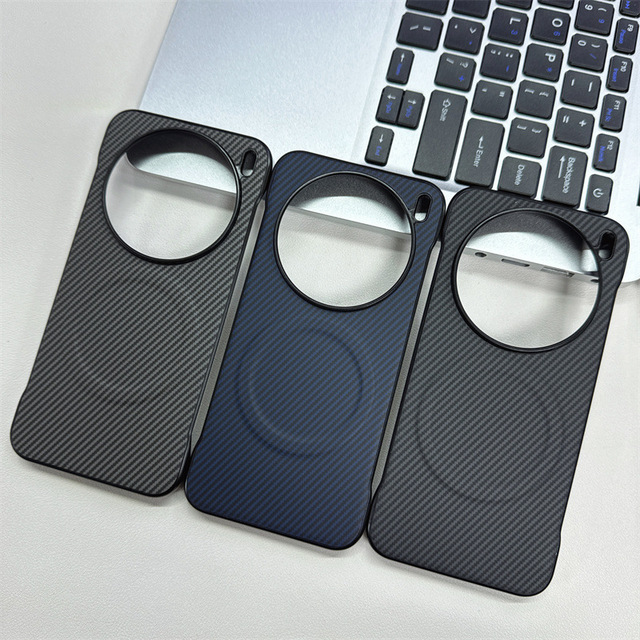 Frameless Carbon Fiber Texture Hard PC Magnetic Phone Case for Vivo X300 Pro X200 Ultra S30 S20 Business Style Phone Cover
