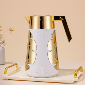 Vacuum Flask Insulated Water <b>Bottle</b> Large Capacity Hot <b>Coffee</b> Pot Glass Inner Container New European Gold Insulated Water Pot - Product Image 5
