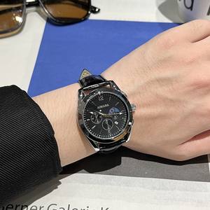 스위스 남성용 패션 쿼츠 시계 방수 발광 기능 차세대 AliExpress 트렌치 시계 학생 가죽 - Product Image 2