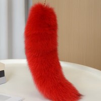Porte-clés en bois en forme de queue de renard, accessoire en bois véritable, breloque de sac en peluche pour femme, nouveau style chinois