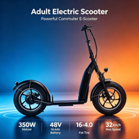 Vente en gros de trottinettes électriques à pneus larges 350W 48V avec batterie au lithium amovible, vitesse maximale de 32 km/h, trottinette électrique pour adultes, usine OEM